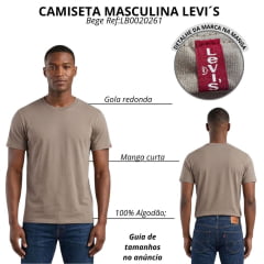 Camiseta Masculina Levi's Manga Curta Bege Básica Ref: LB0020.261