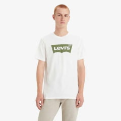 Camiseta Masculina Levi's Manga Curta Branca Estampa Verde - Ref.LB001-0472