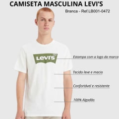 Camiseta Masculina Levi's Manga Curta Branca Estampa Verde - Ref.LB001-0472