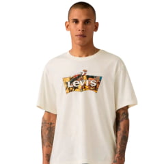 Camiseta Masculina Levi's Manga Curta Branca Estampada Ref: LB0013315