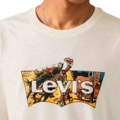 Camiseta Masculina Levi's Manga Curta Branca Estampada Ref: LB0013315