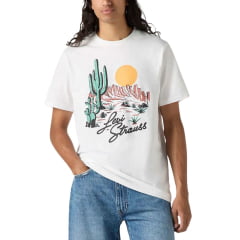 Camiseta Masculina Levi's Manga Curta Branca Estampada Kactus Ref:LB0001-0584