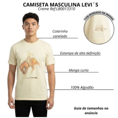 Camiseta Masculina Levi's Manga Curta Creme Estampada Ref:LB0013310