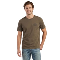 Camiseta Masculina Levi's Manga Curta Marrom Com Bordado Preto Ref:LB0013313 Camiseta Masculina Levi's Manga Curta Marrom Com Bordado Preto Ref:LB0013313