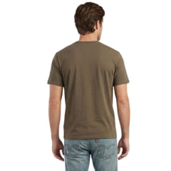 Camiseta Masculina Levi's Manga Curta Marrom Com Bordado Preto Ref:LB0013313