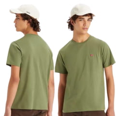 Camiseta Masculina Levi's Manga Curta Verde Com Bordado - Ref.LB0020155
