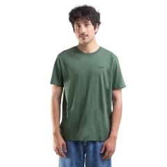 Camiseta Masculina Levi's Manga Curta Verde Militar Com Logo Bordado Pequeno Verde Musgo Ref:LB002-0242