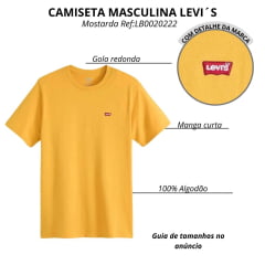 Camiseta Masculina Levi's Mostarda Manga Curta Ref:LB0020222