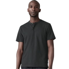 Camiseta Masculina Levi's Relaxed Fit Manga Curta Preta Botões Na Gola REF:005HC0004