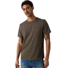 Camiseta Masculina Levi's Standard Fit Marrom Manga Curta Logo Bordado Rose REF:LB0020293