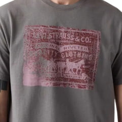Camiseta Masculina Levi's Standard Manga Curta Cinza Estampa Rosa REF:LB0013349