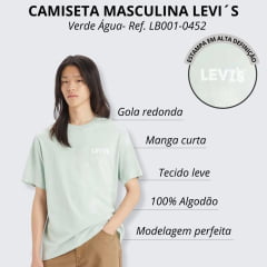 Camiseta Masculina Levi's Verde Água - Ref. LB001-0452