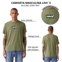Camiseta Masculina Levi's Verde Escuro Ref;224911847