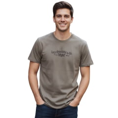 Camiseta Masculina Levi's Verde Musgo Manga Curta Bordada Ref:161432378