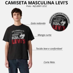 Camiseta Masculina Levi's Vintage Grafic Preto Estampada Ref: LB001-3252
