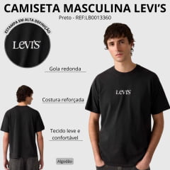 Camiseta Masculina Levi's Vintage Graphic Preta Logo Branco REF:LB0013360