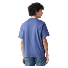 Camiseta Masculina Levis Azul Lilás Manga Curta Com Logo Branco REF: 873730211