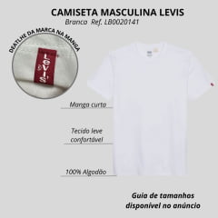 Camiseta Masculina Levi's Manga Curta Branca Slim Básica Ref:LB0020141