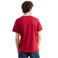 Camiseta Masculina Levi's Vermelha Manga Curta Com Logo Branco Ref:LB 0010548