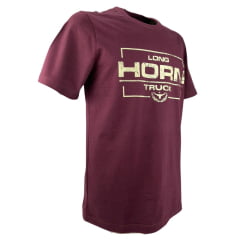 Camiseta Masculina Loghorn Truck Bordô Com Logo Grande Ref:0314