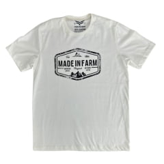 Camiseta Masculina Made In Farm Manga Curta Off White Estampada Logo Preto