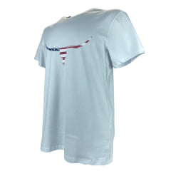 Camiseta Masculina Moiadeiros Branca Manga Curta Com Logo USA Ref: MC 629
