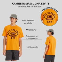 Camiseta Masculina Levi's Mostarda Manga Curta Com Escrita Marrom Ref: LB 0010550