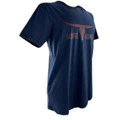 Camiseta Masculina Os Moiadeiros Azul Marinho Manga Curta Longhorn Mors Ranch Ref: MC750