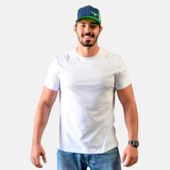 Camiseta Masculina Os Moiadeiros Branca Manga Curta Com Logo Bordada em Branco Ref.MC437