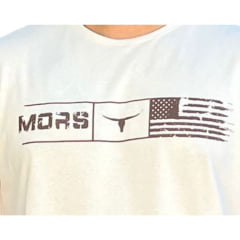 Camiseta Masculina Os Moiadeiros Manga Curta Pique Off Mors Estampada Longhorn EUA Marrom Ref: MC661