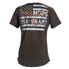 Camiseta Masculina Os Moiadeiros Manga Curta Marrom Estampado USA Brand Ref:MC793