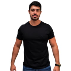 Camiseta Masculina Os Moiadeiros Manga Curta Preto Barcelona Com Logo Preto Ref:MC831