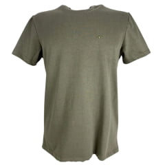 Camiseta Masculina Os Moiadeiros Manga Curta Verde Com Logo Oliva Ref:MC825