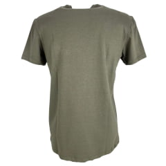 Camiseta Masculina Os Moiadeiros Manga Curta Verde Com Logo Oliva Ref:MC825