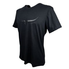 Camiseta Masculina Os Moiadeiros Preta M. Curta Com Logo Preto Brilhante REF: MC620