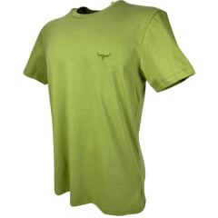 Camiseta Masculina Os Moiadeiros Verde Abacate Manga Curta Com Logo Bordada Ref.MC597