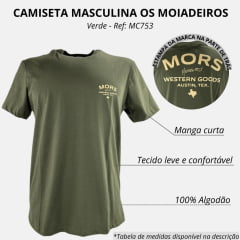 Camiseta Masculina Os Moiadeiros Verde Manga Curta Com Estampa Ref: MC753