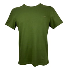 Camiseta Masculina Os Moiadeiros Verde Musgo Manga Curta Com Logo Bordada Ref.MC636