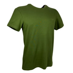 Camiseta Masculina Os Moiadeiros Verde Musgo Manga Curta Com Logo Bordada Ref.MC636