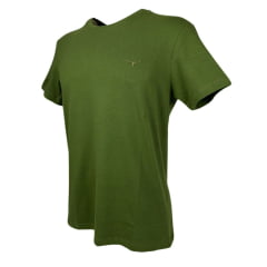 Camiseta Masculina Os Moiadeiros Verde Musgo Manga Curta Com Logo Bordada Ref.MC636