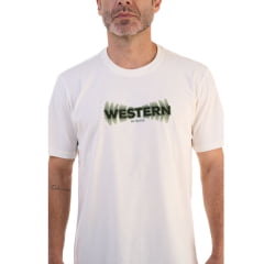 Camiseta Masculina Ox Horns Creme Com Logo Verde Ref:1852
