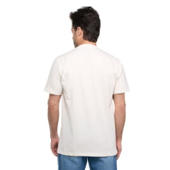 Camiseta Masculina Ox Horns Creme Manga Curta Com Logo Bordada Em Preto REF: 1800