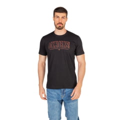 Camiseta Masculina Ox Horns Manga Curta Preta Com Logo Em Silk Ref:1755