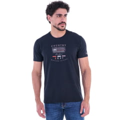 Camiseta Masculina Ox Horns Manga Curta Preto Estampada Country Best Ref 1862
