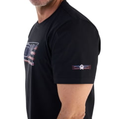 Camiseta Masculina Ox Horns Preta American Sacred Heart Ref:1832