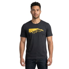 Camiseta Masculina Ox Horns Preta Com Estampa Amarela Ref:1884