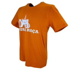 Camiseta Masculina Pura Raça Tema Farm Manga Curta Cor: Canela Com Estampa Trator Ref.07.085.0063