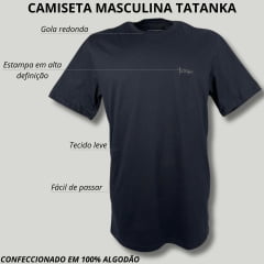 Camiseta Masculina Tatanka Preto Pequena Logo Cinza - Ref.M217