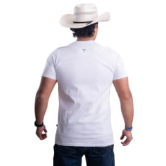 Camiseta Masculina Texas Farm Affinity Manga Curta Branco Estampada Marrom Ref:CM658