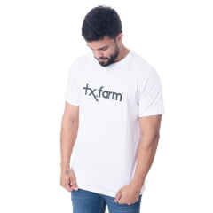 Camiseta Masculina Texas Farm Branca  Estampa Marrom - Ref. CM258